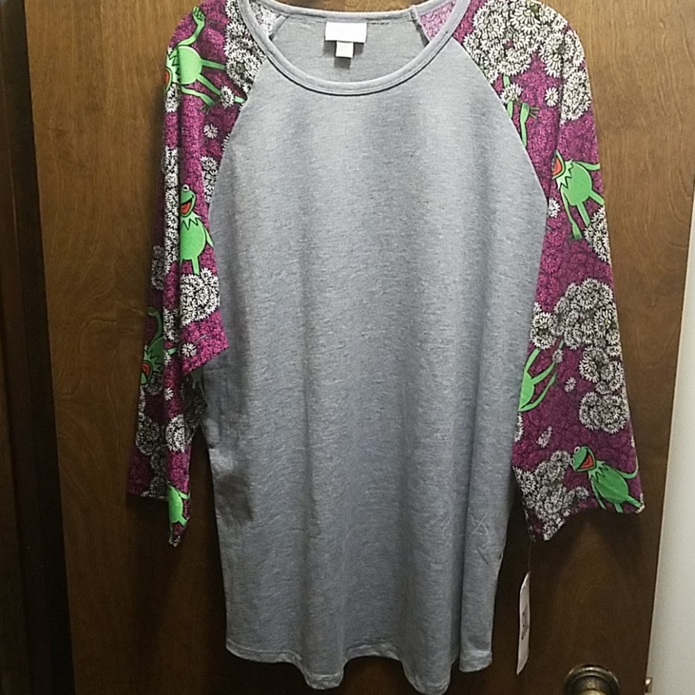 3XL Randy gray with Disney Kermit the Frog sleeves